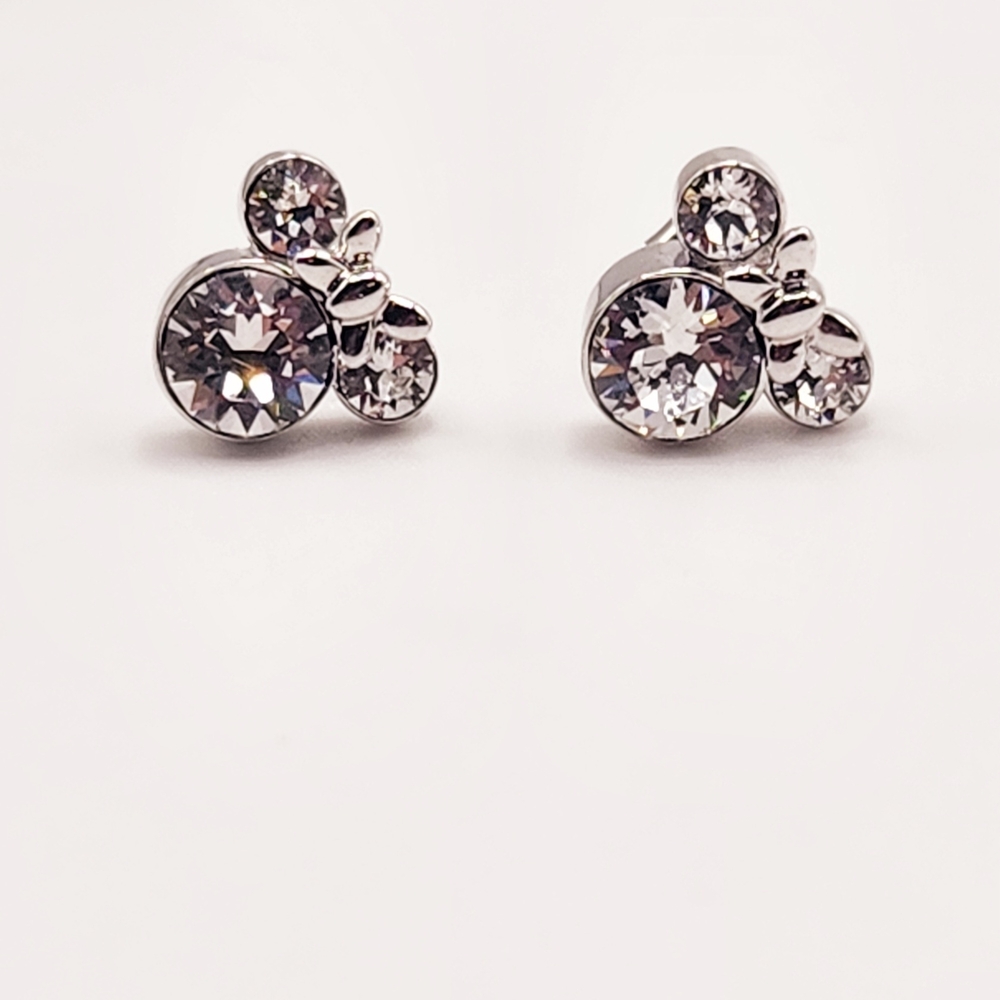 Silver Crystal Stud Earrings